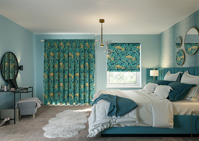 Leopard, Teal - Made to Measure Curtain - Image 15